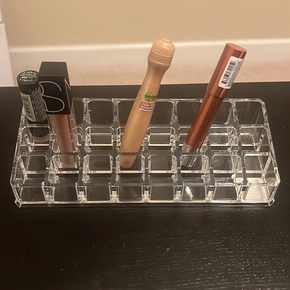 24 Lipstick Container Store Clear Holder Makeup Cosmetic Organizer Acrylic